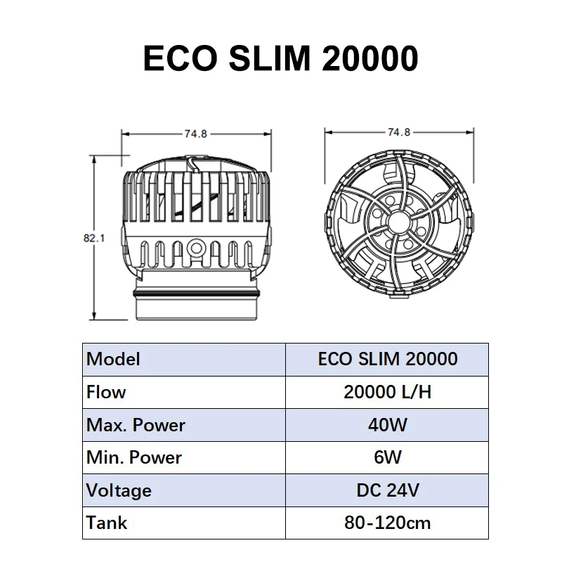 ZKSJ Eco Slim 6000/10000/15000/20000/25000 DC Mini Saltwater Fish.