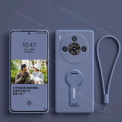 Shockproof Silicone Phone Case with Holder Bracket - Soft Protective Cover for Nubia Z60S Pro (Grey new)