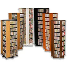 Description Picture 3 of itemRevolving Media Tower 1000 - Walnut 19.2"D x 19.2"W x 63"H, Walnut-finish,Rack can store CD and so on