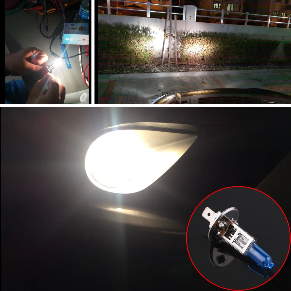 10PCS H1 12V Standard Super White Light Halogen Lamp 6000K Headlight Auto Fog Lamp 55W 100W Car Halogen Bulb Light Bulbs For Car