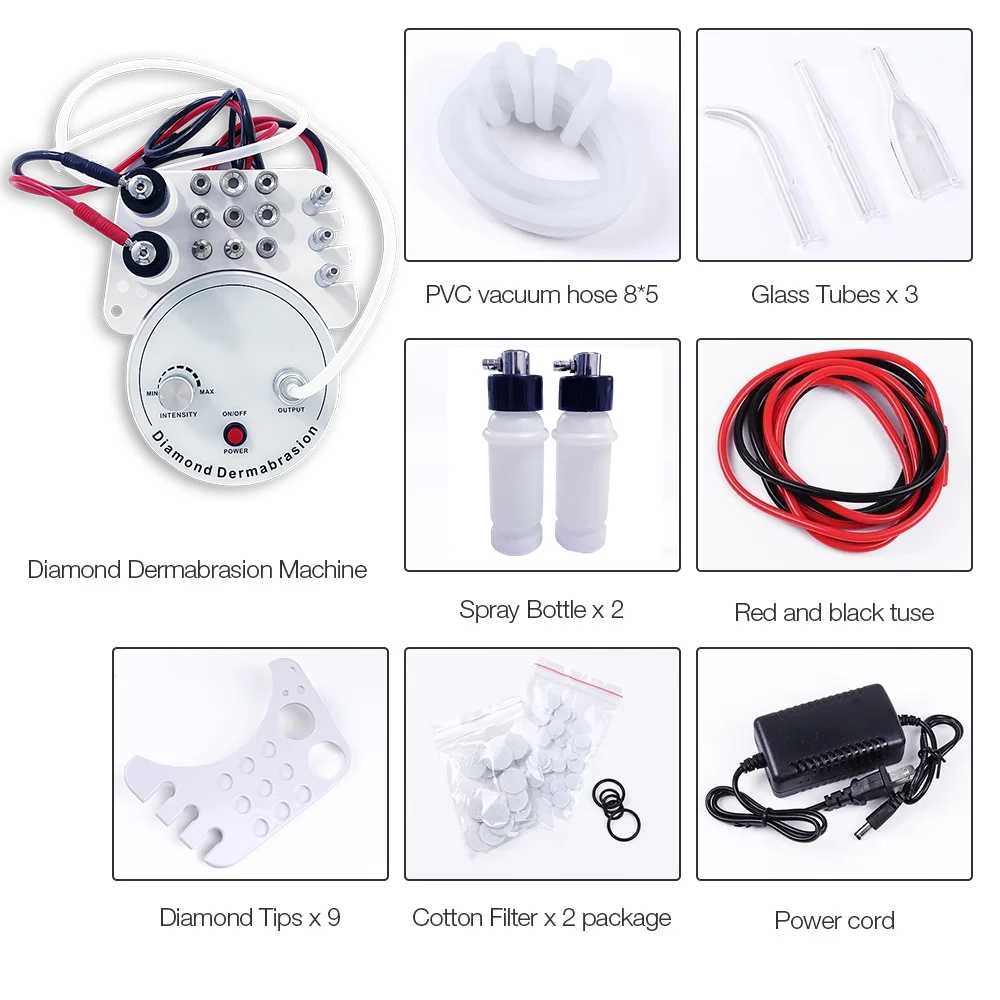 Microdermabrasion Exfoliation Combo Beauty Tool Set Diamond 3 In 1 Scar Microdermabrasion Dermabrasion Machine Water Spray Exfoliation Wrinkle Face Peeling