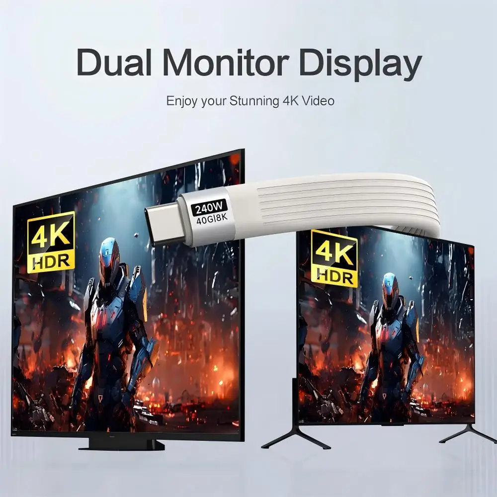 High-Speed USB-C to USB-C 240W 40Gbps Keychain Cable - 8K Video & Power Delivery