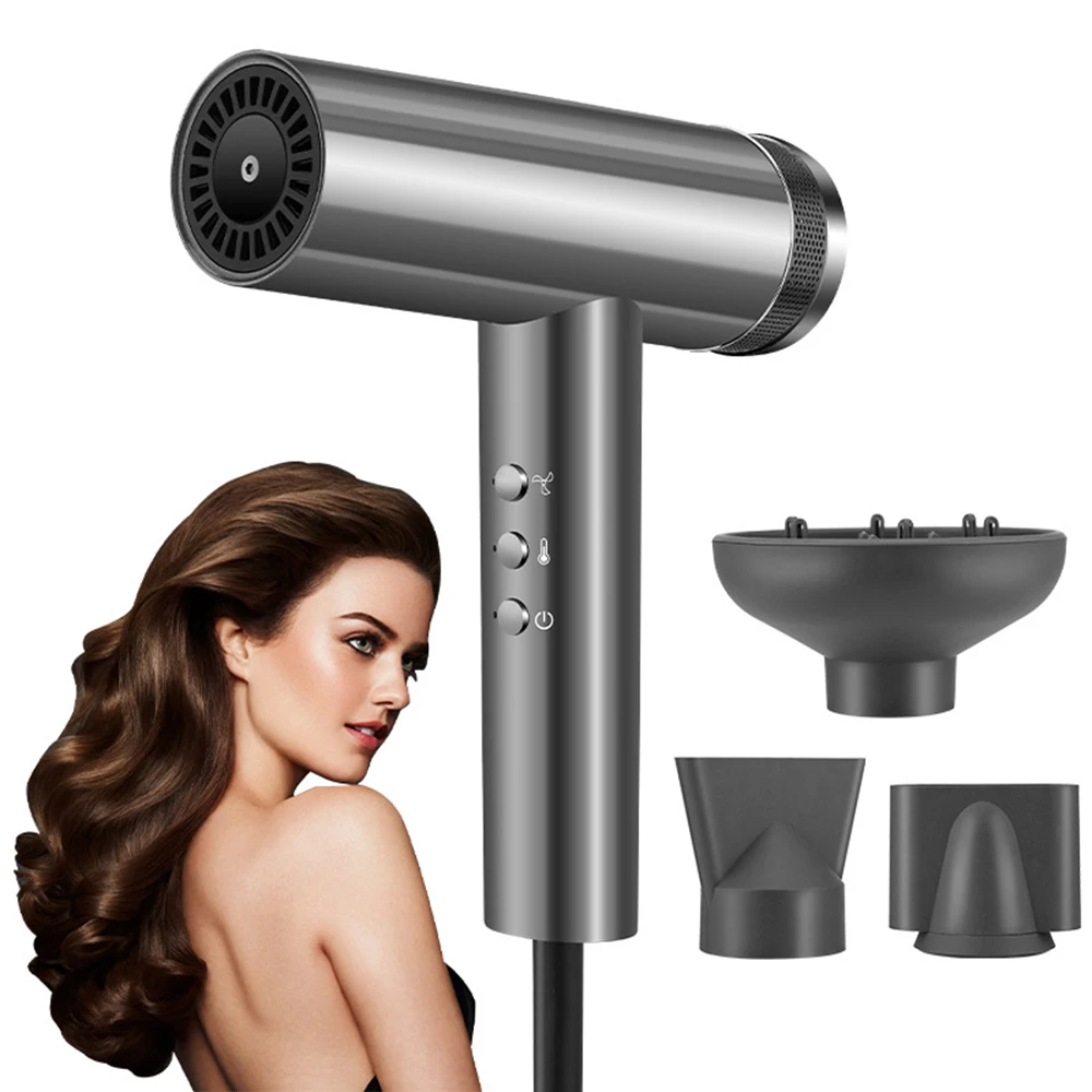 

Brushless Professional Salon Ionic Hair Dryer Light Weight Hot and Cold Strong Wind High Speed Negative Ion Bolwdryer 3 Nozzle