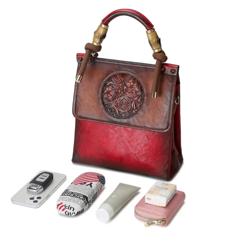 MOTAORA Embossing Leather Women Handbags For Ladies Shoulder Bag 2024 New Luxury Bamboo Thick Rope Handle Woman Handbag 7 Colors