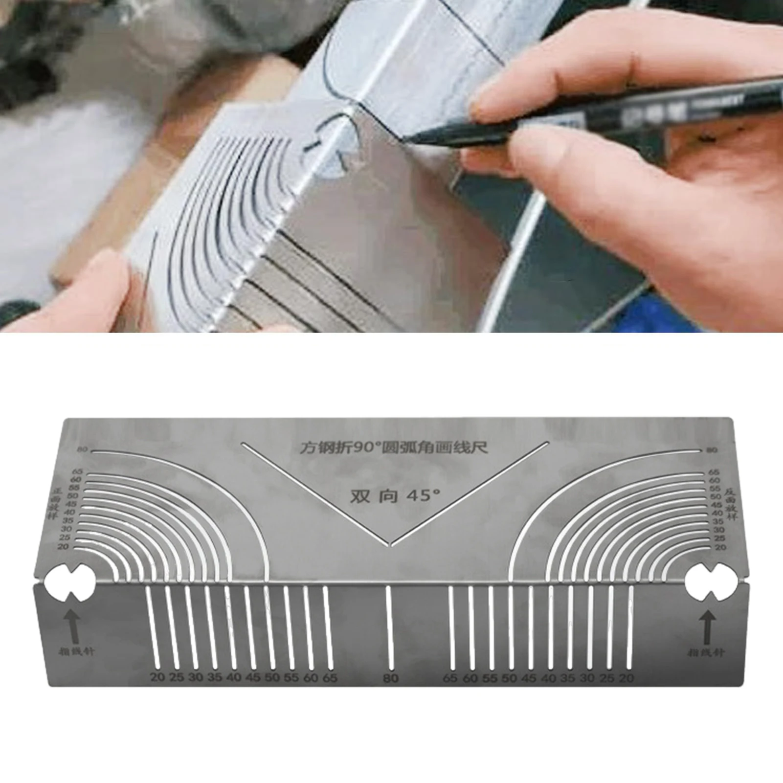 Angle Arc Marking Tool Ruler Ergonomic Design DIY Dual-Purpose Scriber ...