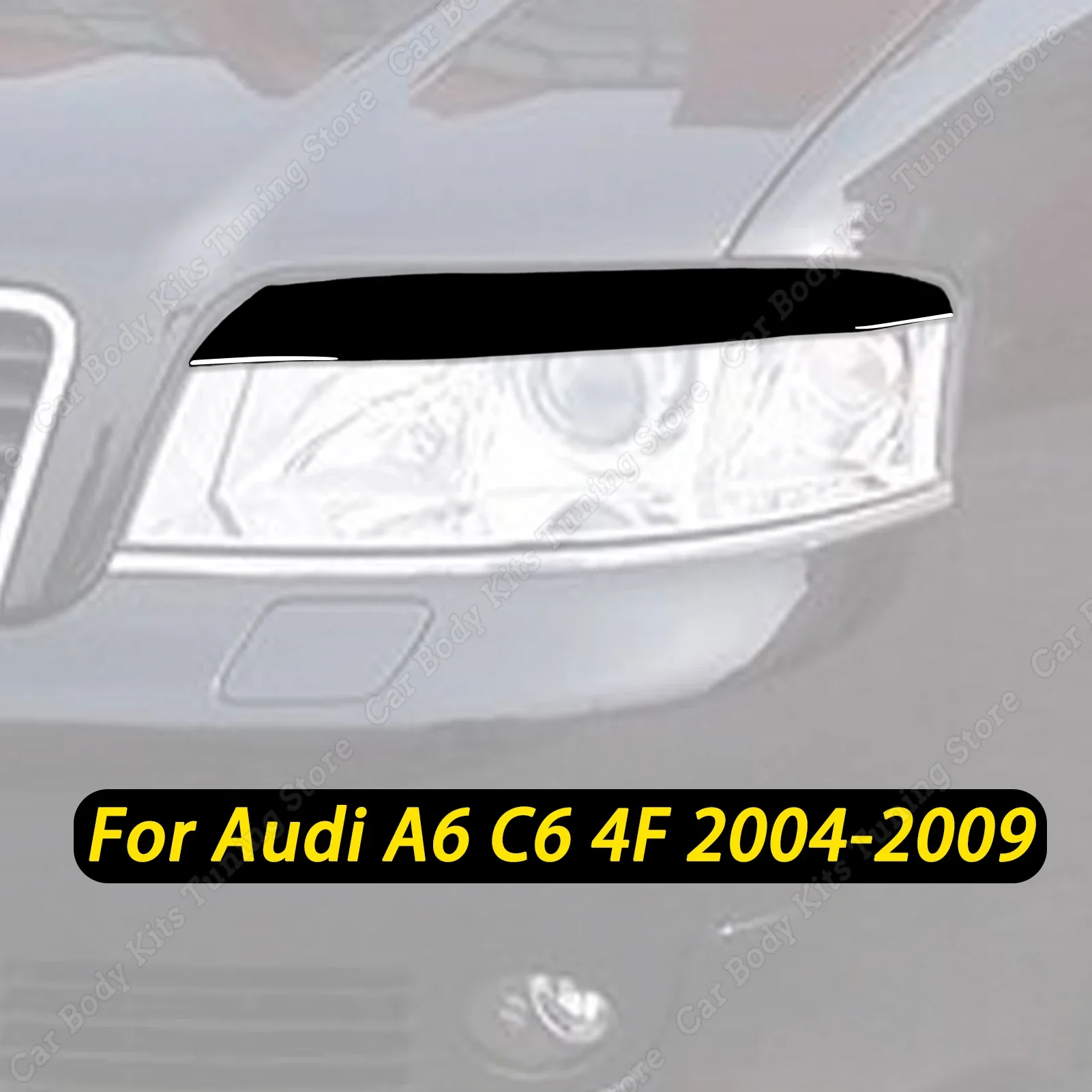 

Автомобильная фара, ВЕКО для бровей для Audi A6 C6 4F 2004 2005 2006 2007 2008 2009, глянцевый черный чехол, отделка, наклейки, аксессуары