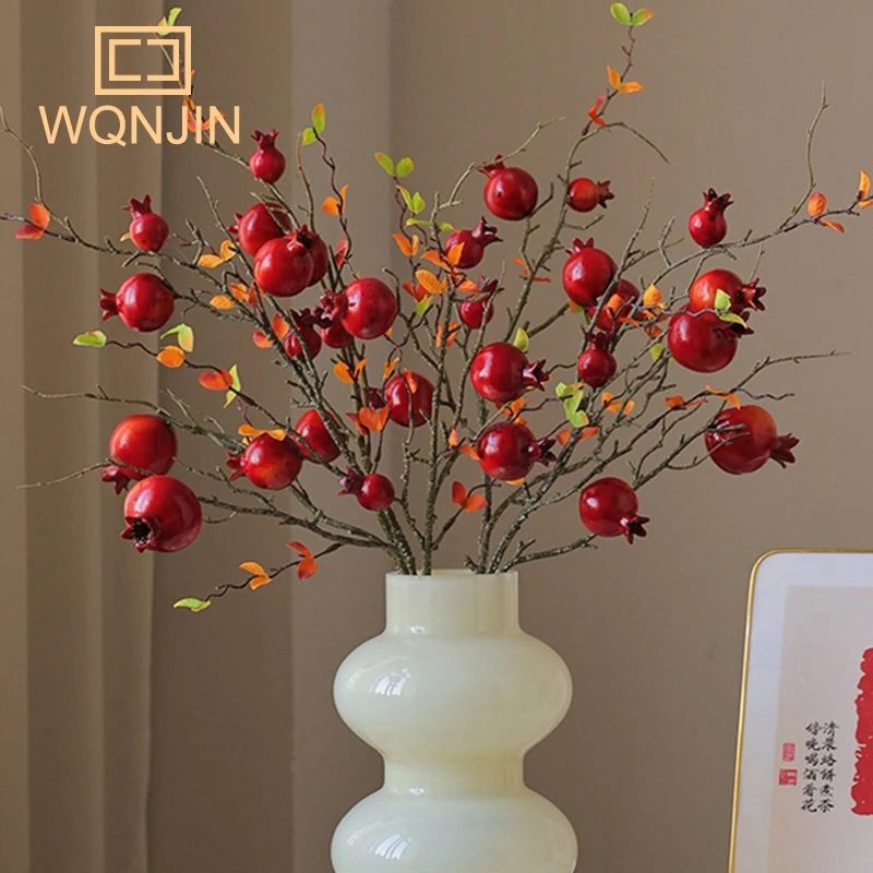 1PC Simulation Pomegranate Fruit New Year Spring Festival Home Living Room Decorations artificial fruits and vegetables