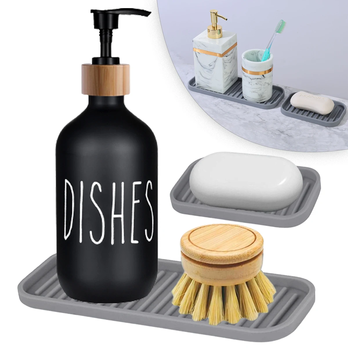 1pc Large Silicone Sponge Holder Sink Organizer Caddy Drain Storage Tray  For Dish Sponge Soap Dispenser Scrubber