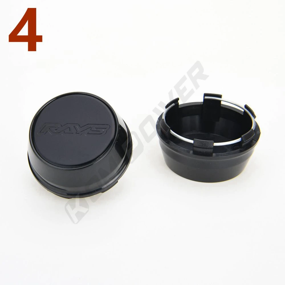 4PCS OD 66MM / ID 61MM Cap Sport Rim VOLK RAYS Emblem Wheel Centre Cap Wheel Cover Hub Caps