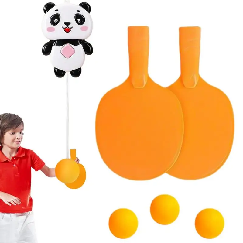 

Table Tennis Trainer For Kids Cartoon Panda Adjusatble Table Tennis Exerciser Parent-Child Interaction Toy Exerciser Portable