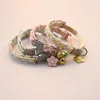 Adjustable Cat Collar Cute Lace Flower Decoration Pet Collar with Bell and Alloy Pendant for Cats and Puppies Kitten Accessories 2