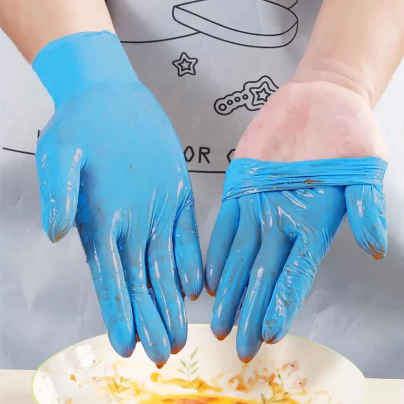 Gants Nitrile Jetables Bleus - Lot de 60/120 - Taille S/M/L/XL