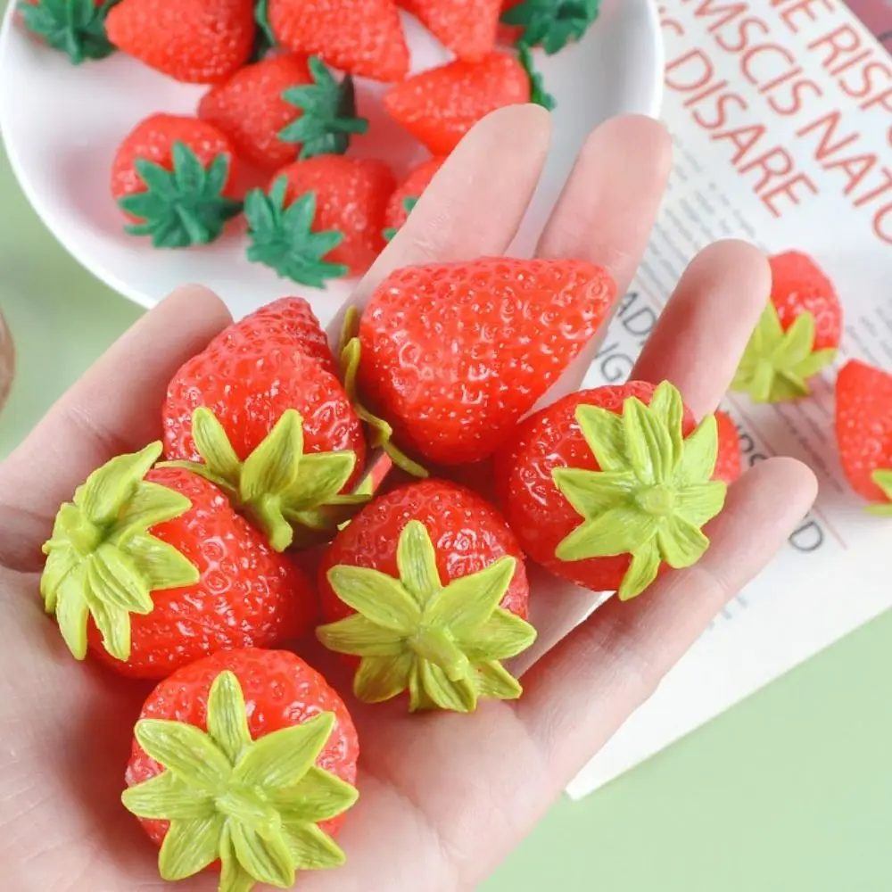 

Strawberry Simulation Strawberries Model Cooking Toys PVC Simulation Kitchen Toy Pretend Play Fake Artificial Strawberry