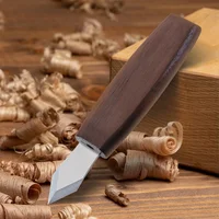 High Carbon Steel Double Bevel Blade Marking Knife, Precision Marking and Carving Tool with Wooden Handle and Protective She 1