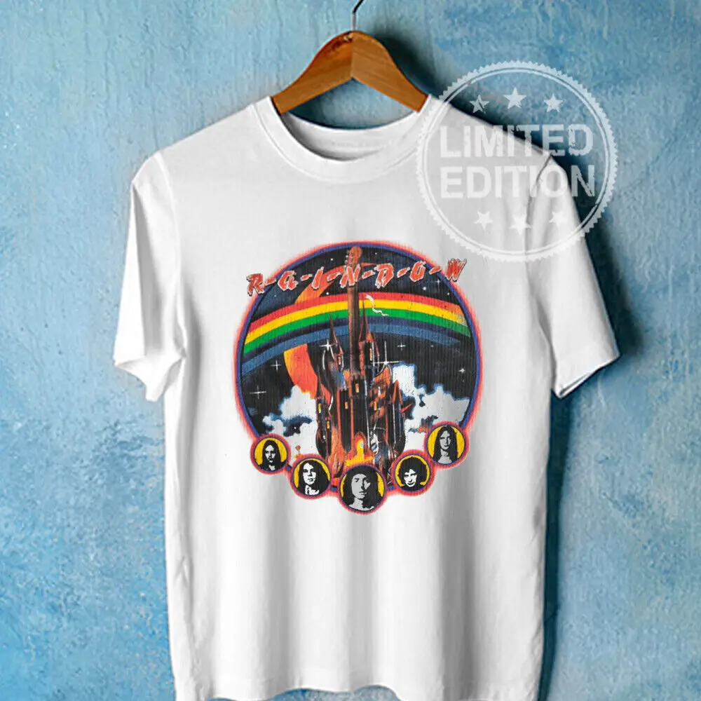 Hot Rainbow Ritchie Blackmore Rainbow Album Hot Black S-2345Xl Shirt Ee8821 Maniche Lunghe O Corte