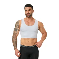 Gilet court façonnant sans couture pour hommes, sous-vêtements ajustés sans manches, gilet confortable respirant à haute élasticité 5