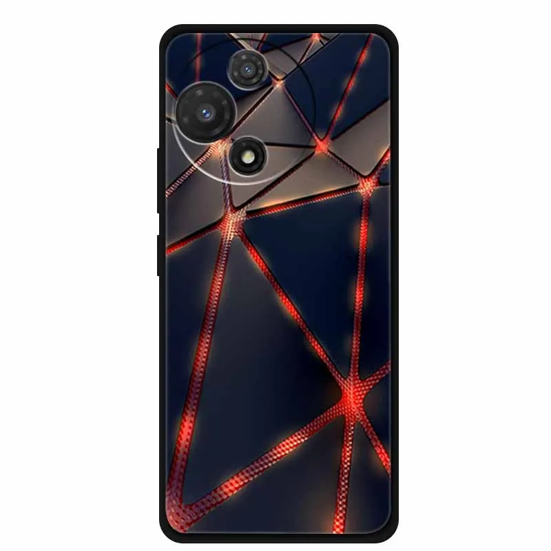 Black Soft Silicone TPU Phone Case with Cool Wolf Design - Shockproof and Protective Cover