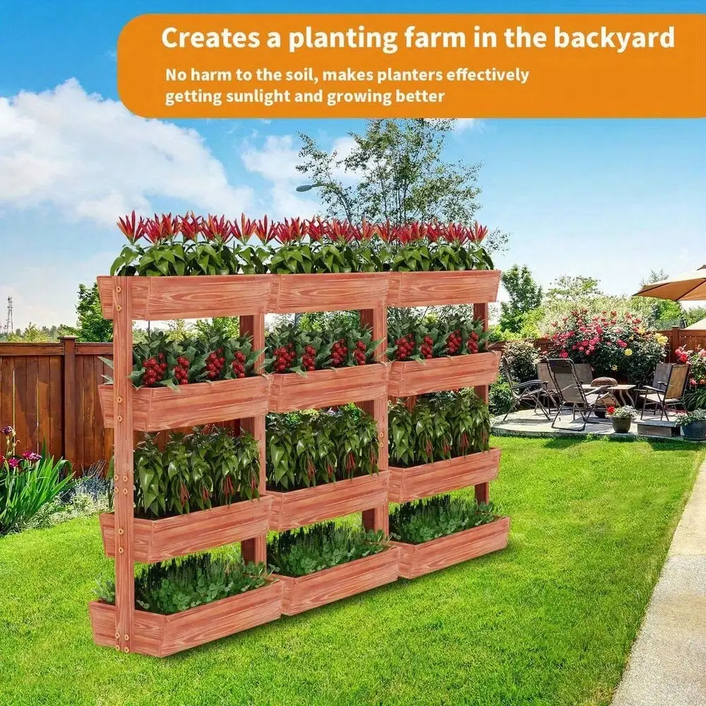 Tiered Solid Standing Raised Garden Bed Extre Large Planter Box In/Outdoor 5