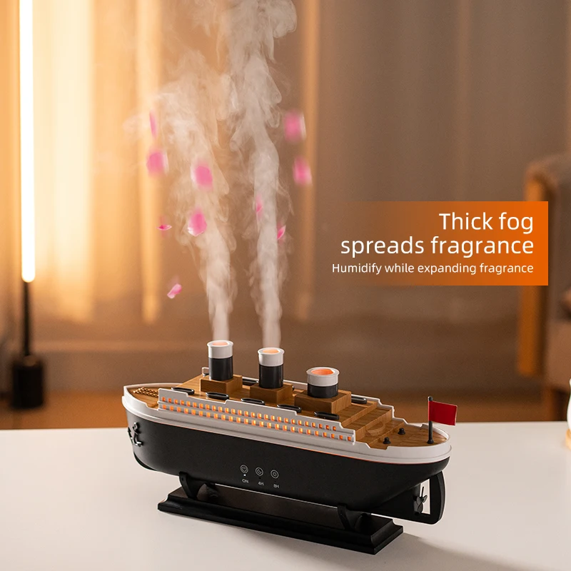 Retro Ship Air Humidifier Ultrasonic Aromatherapy Diffusers Mist Maker Fragrance Essential Oil Aroma Difusor Remote control 5