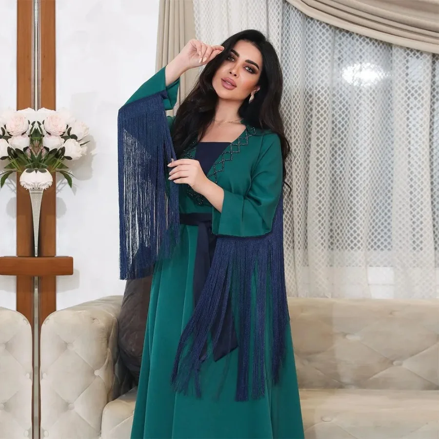 Muslim Abayas Hijab New Middle Eastern fringed robe Prayer Dress Women Kaftans Islamic Dubai Saudi Robe Turkish Modesty