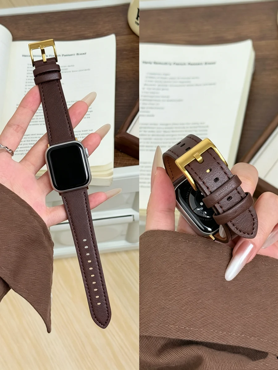 Elegant Leather Loop Watch Band - Premium Strap Design