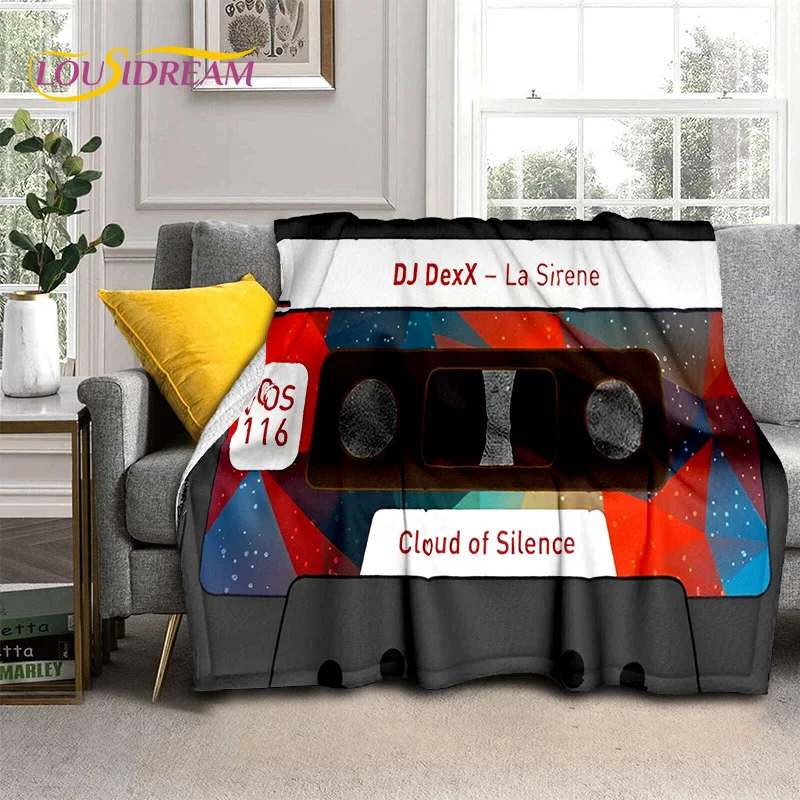 

Retro Music Cassette Tape Pattern 3D Blanket,Soft Throw Blanket for Home Bedroom Bed Sofa Picnic Travel Office Cover Blanket Kid