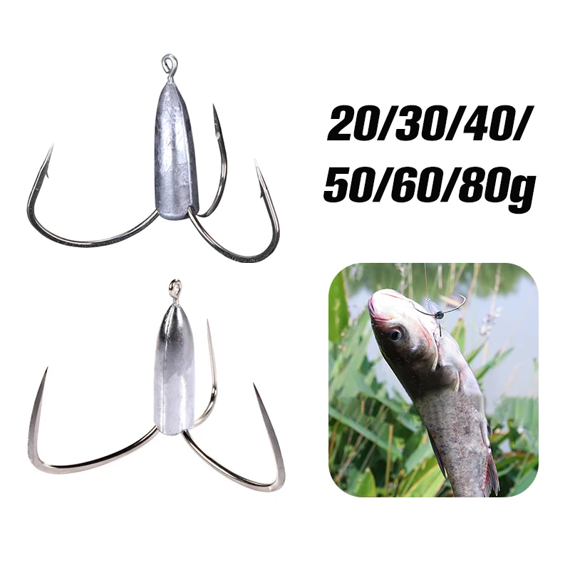 Treble Anchor Fishing Hooks Fishing Equipment Carbon Steel Fishing Treble Hook 20-80g Fishhook Fishing Tackle Equipment