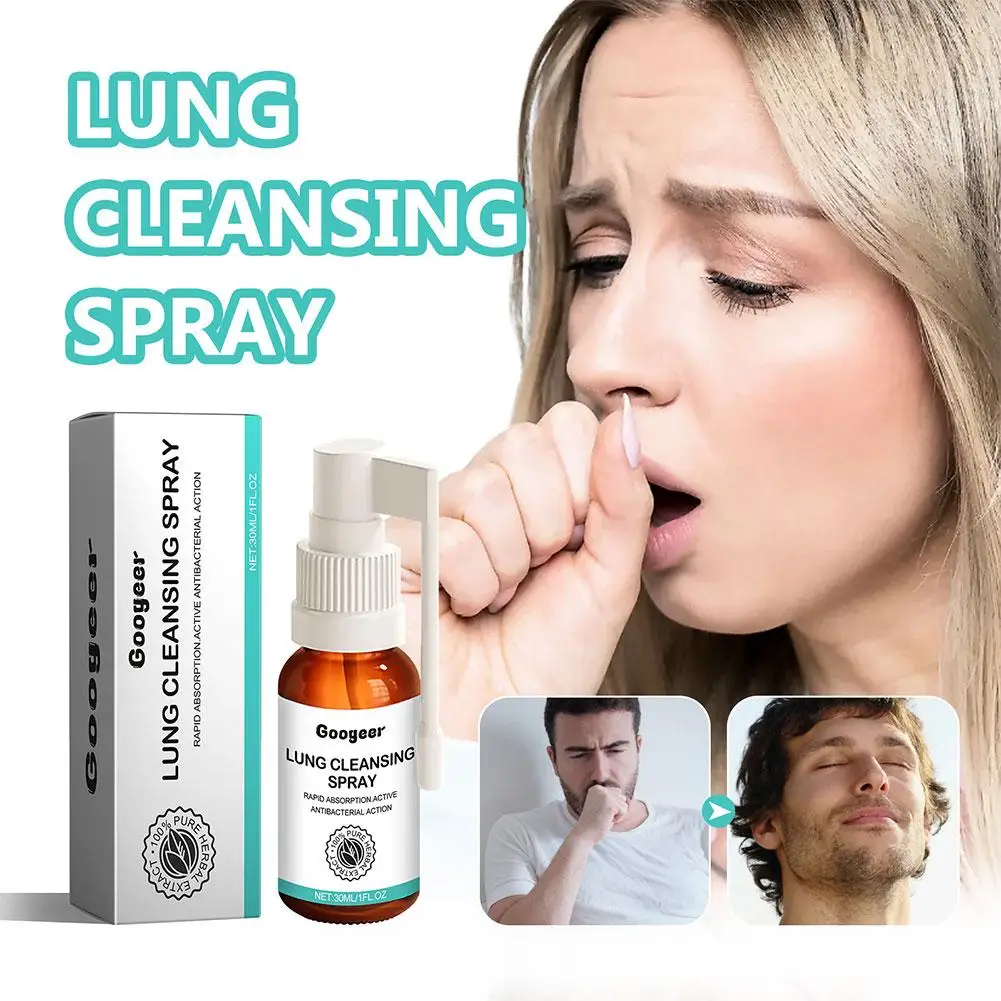 Lung Detox 30Ml Formula Vegetale Detergente Mist Per La Cura Dei Polmoni Spray Per Il Supporto Respiratorio Polmonare Per Donna Uomo Senior S9G6