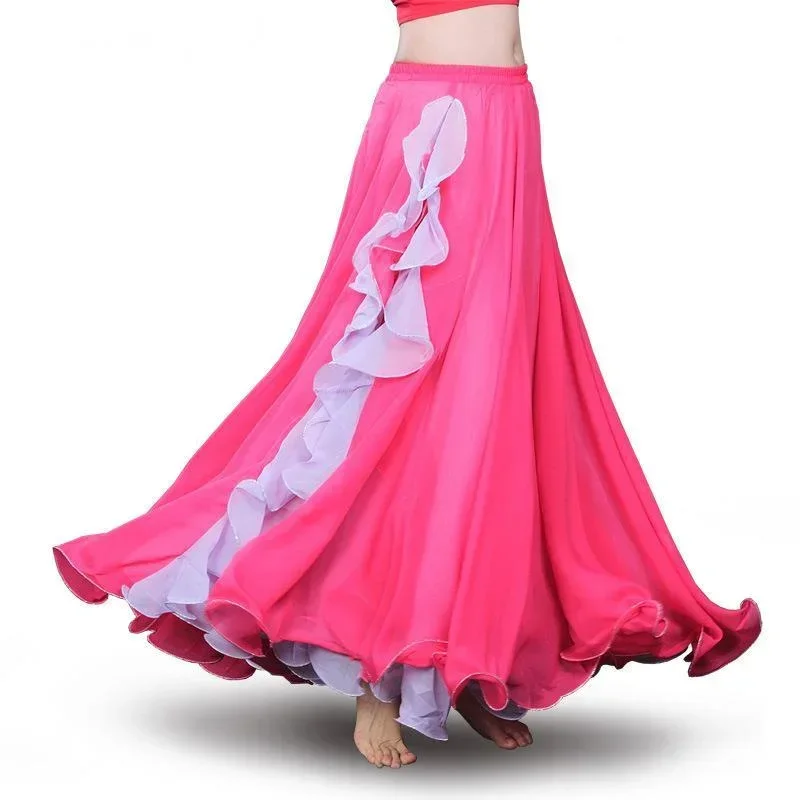 

Chiffon Belly Dance Skirt Slit Tribal Bellydance Skirts Belly Dancer Costumes for Women Carnival Outfit