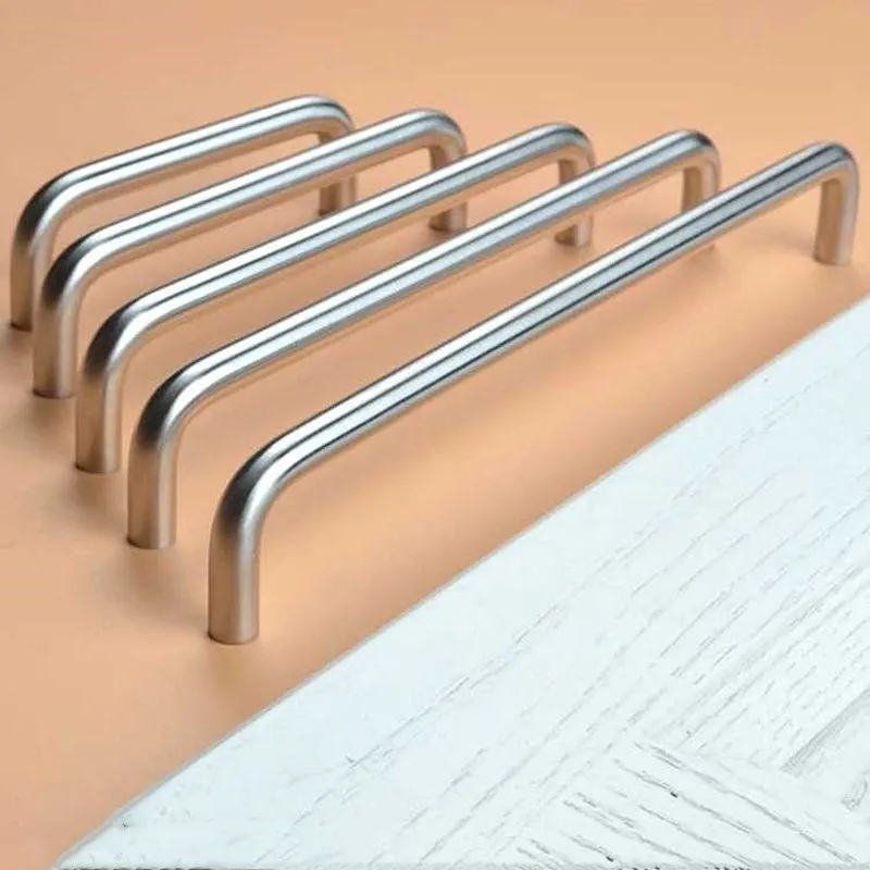 มือจับประตูสแตนเลสสีเงินรูปตัวยูแบบโมเดิร์น มือจับตู้ครัว มือจับตู้เสื้อผ้า 1