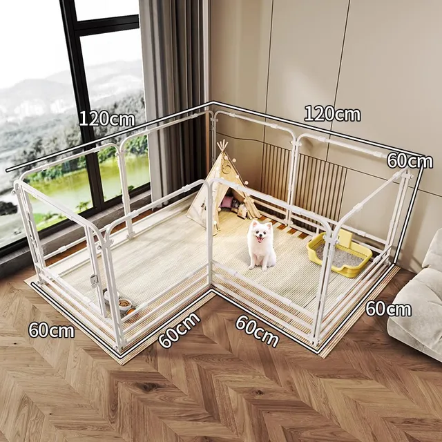 Total Transparent Assemble Indoor Small Pet Dog Cage Anti-Escape Preventing Breach Teddy and Bichon Crate Fence Puppy Pen 6