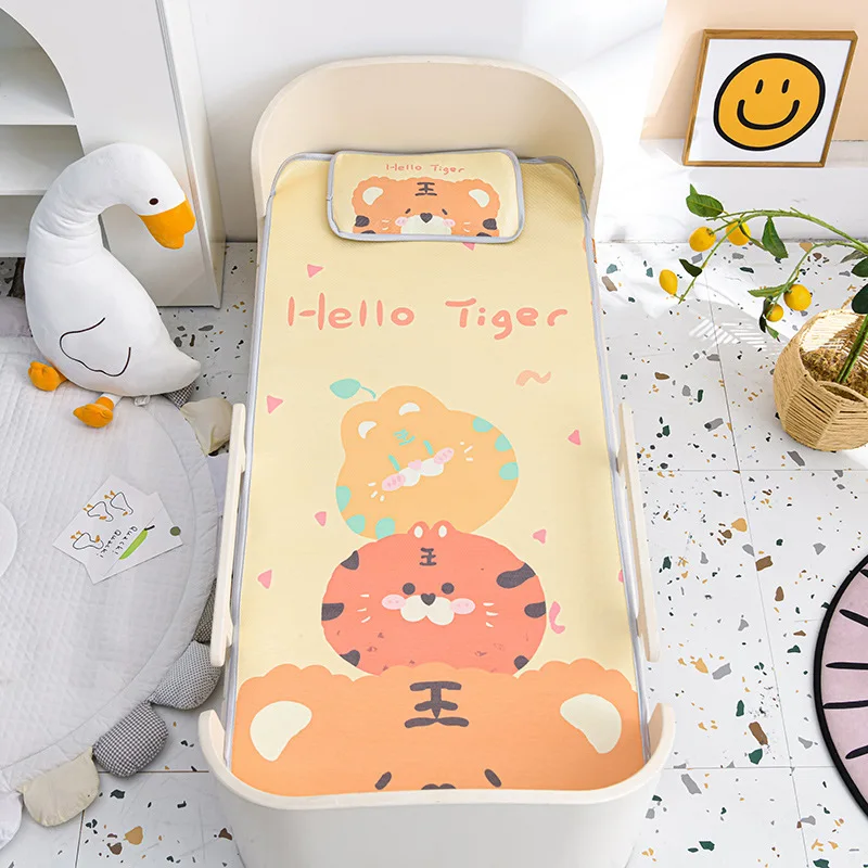 Cool Mat Three-piece Children's Bed Breathable Ice Silk Mat Baby Newborn Summer Cool Kindergarten Nap