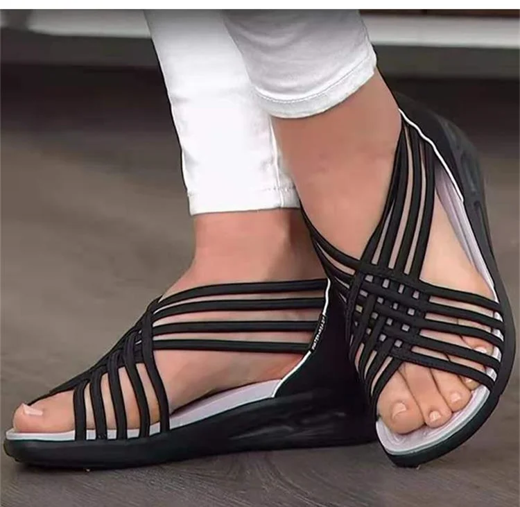 Women Sandals 2022 Summer Sandals Casual Wedges Shoes For Women Soft Heels Chaussure Femme Mix Color Heel Shoes Summer Footwear ladies heels shoes