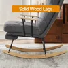 Rocking Chair Nursery, Modern Teddy Accent Rocker Armchair with Adjustable Backrest and Retractable Footrest 4