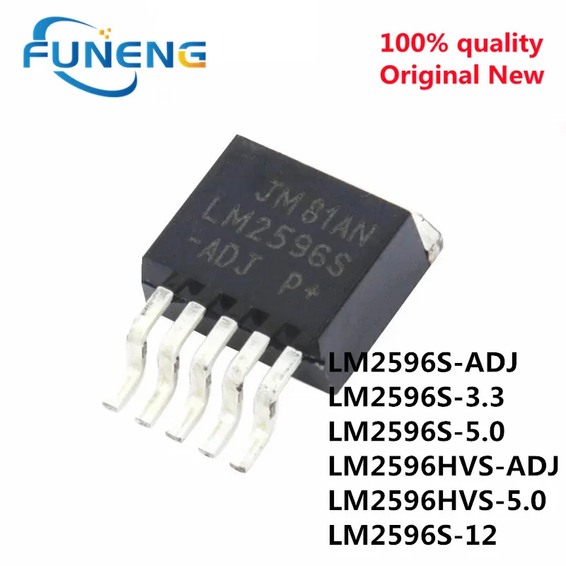 5 Pz/Lotto Lm2596S-Adj Lm2596S-5.0 Lm2596S-3.3 Lm2596Hvs-Adj Lm2596Hvs-5.0 Lm2596S-12 Lm2596S Lm2596Hvs Lm2596 To-263