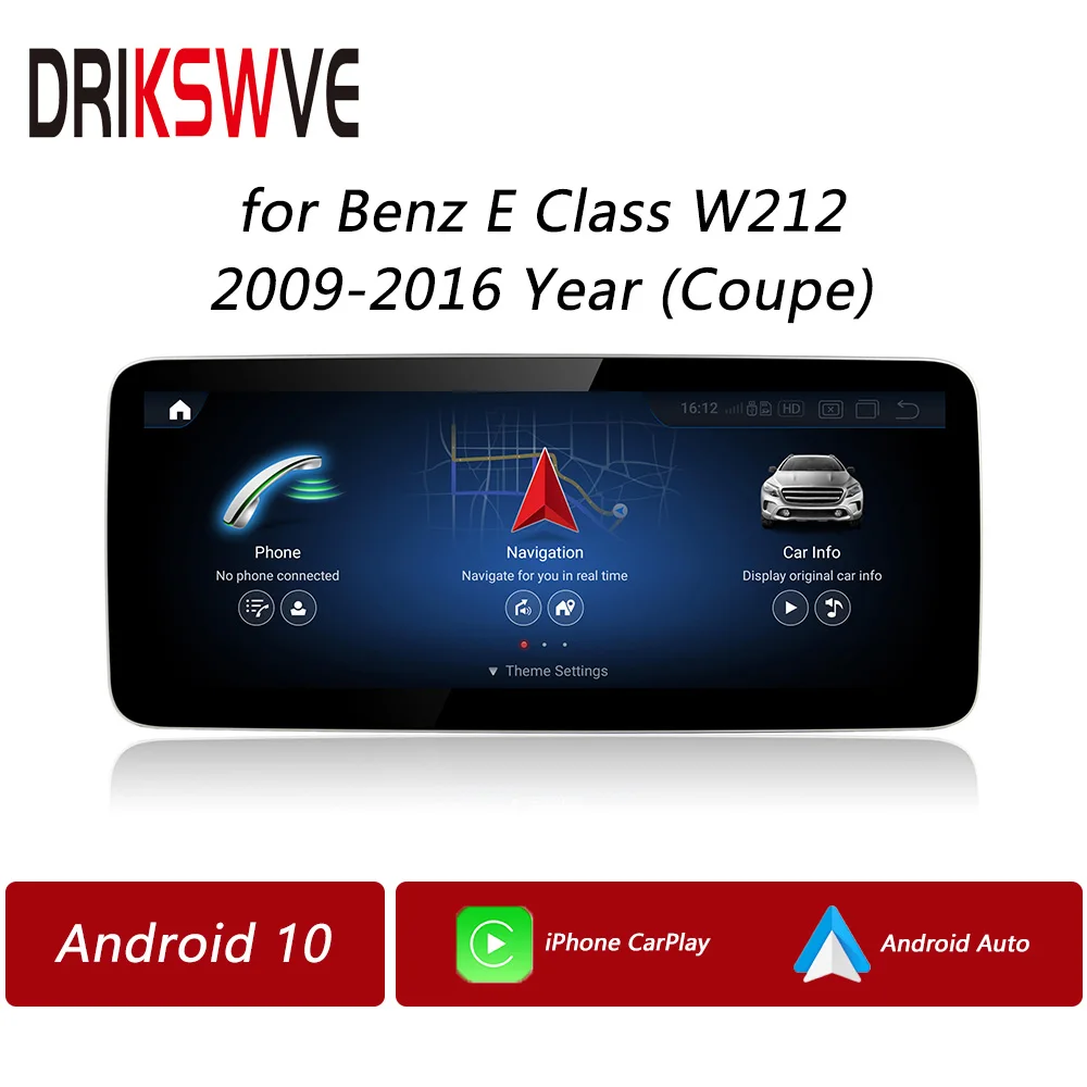 

DRIKSWVE Android Авто экран Snapdragon 8 Core мультимедийный плеер Автомагнитола стерео для Mercedes Benz E CLASS Coupe W207 2009-2016