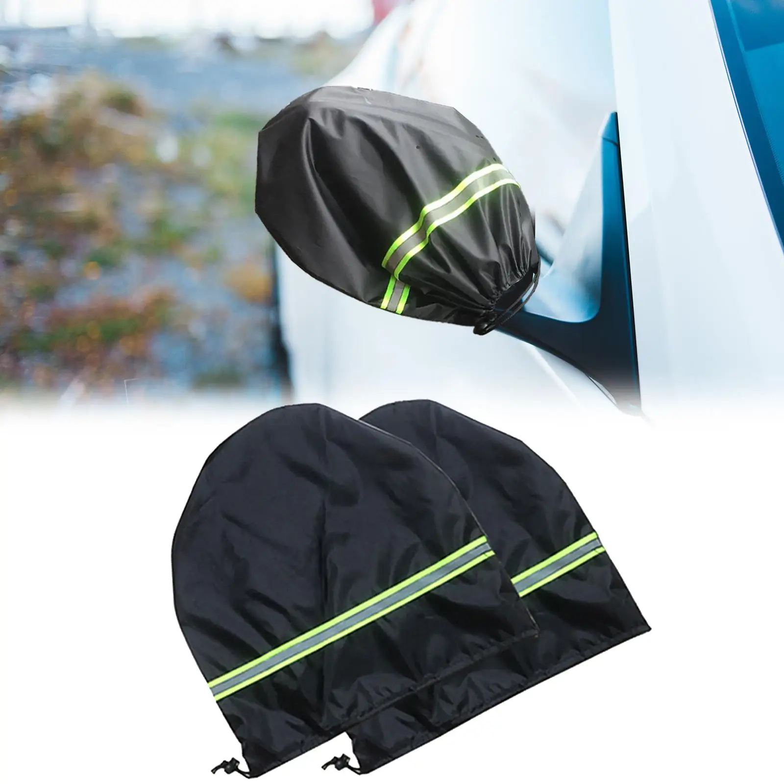 Automotive Car Side Mirror Protective Cover Snow and Rain Cover Size 30x31cm Multi Functional Accessories Drawstring Design