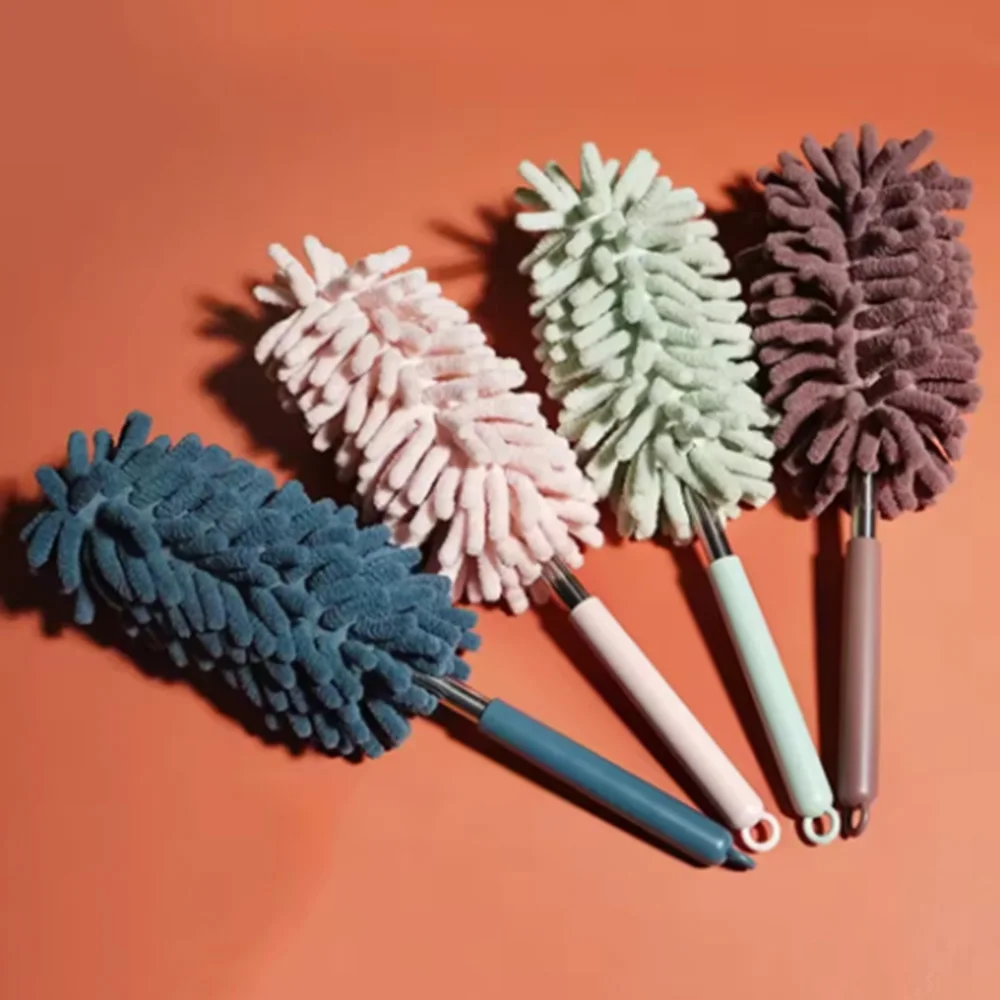 Telescopic Lengthen Duster Microfiber Chenille Steel Dust Brush Ceiling Clean