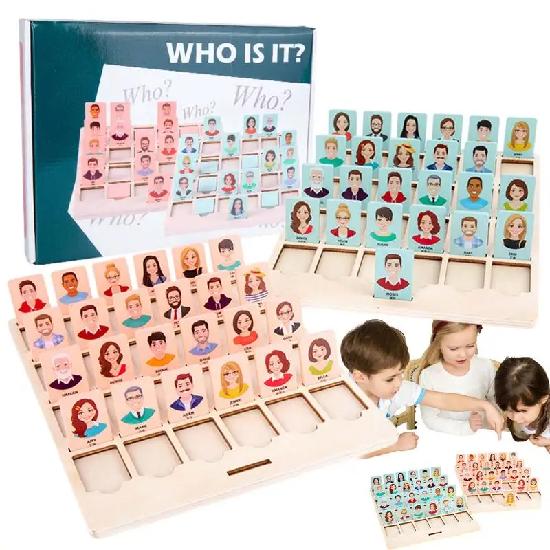 

Guessing Who Game Guessing Board Game Toy Wooden Guessing Who I Am Board Game Toy Quick Question Card Games For 2 Players Fun