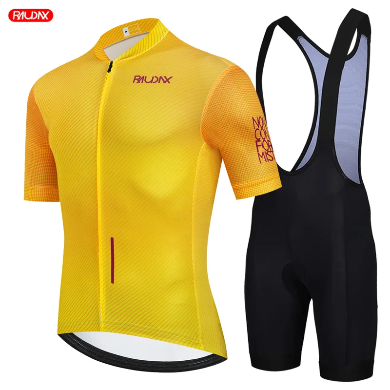 New Summer Men Short Sleeve Cycling Jersey Comfortable Breathable Mountain Race Cycling Team Suit RAUDAX Clothing