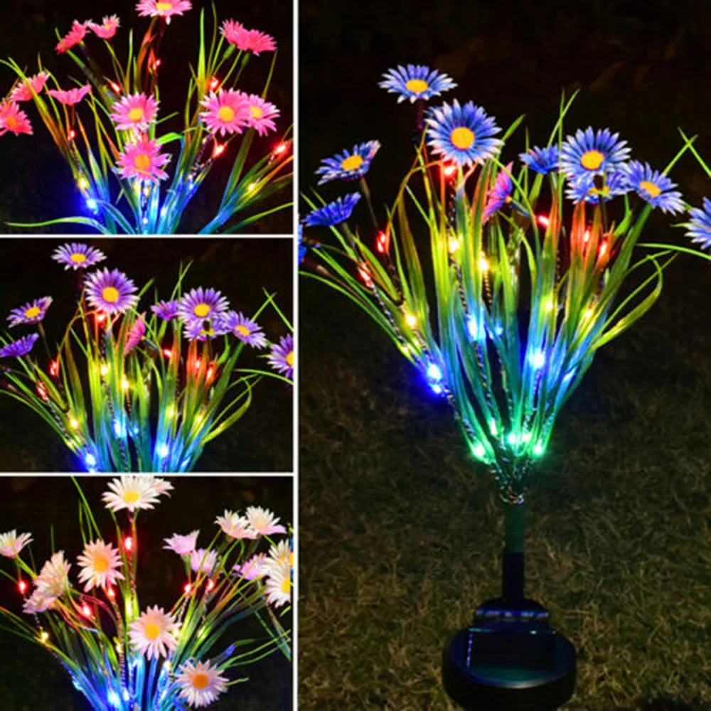 5 hlava LED solární růže světel simulované kvést světel růže kvést trávník lampa noc lampa krajina sad domácí dekorace květin