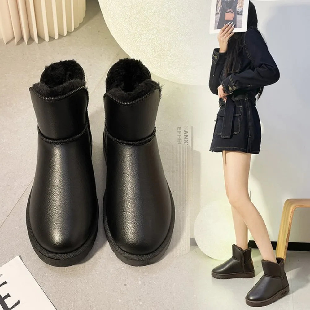 2025 New Classic Thickened Fluff Women's Snow Boots Comfortable Warm Ankle Boots Women Winter Ladies Shoes Chunky Botas Mujer