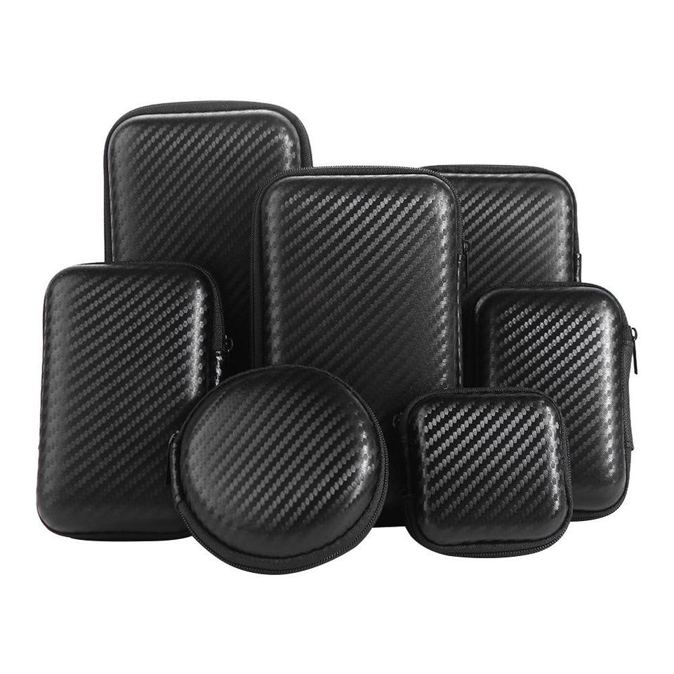 Pocket Pouch Headphone Mini Storage Zip Lock Case EVA Zipper Bag Mobile Hard Disk Case Charger Protection Bag Data Cable Bag