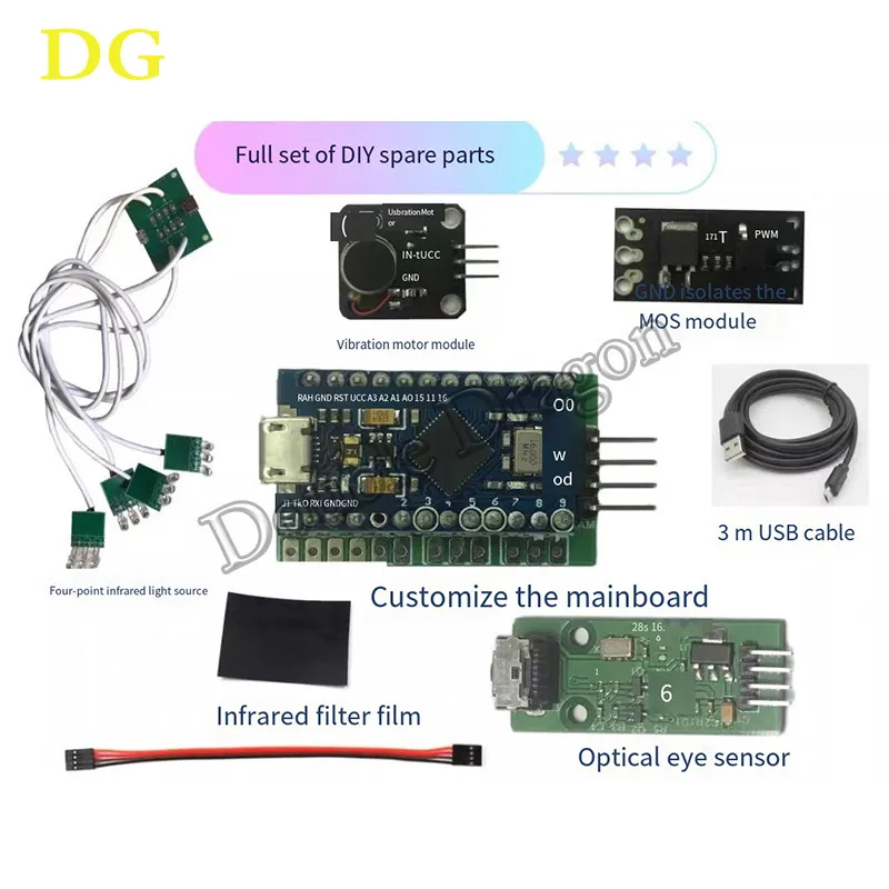 

USB Light GUN Mainboard Kits With Sensor 4 Led Infrared Positioning Game DIY Parts New PC Game Accessory