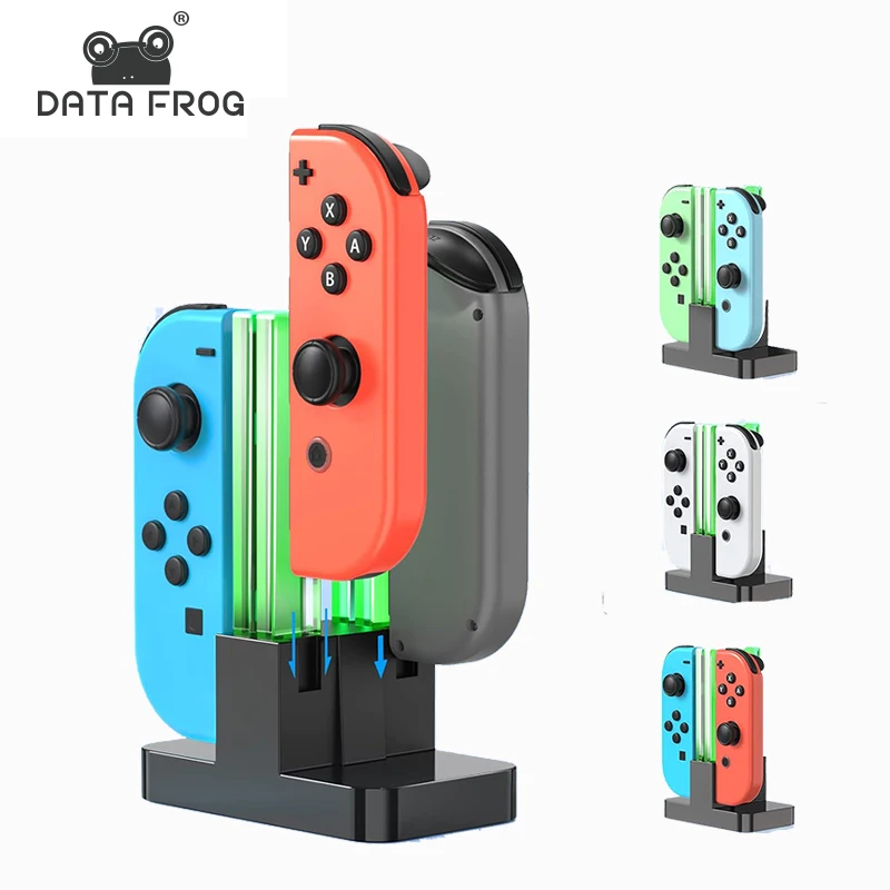 DATA FROG 충전기 스탠드 도크 스테이션 표시기, 닌텐도 스위치 NS, 조이콘 컨트롤러 스탠드, 거치대 충전 도크 스테이션