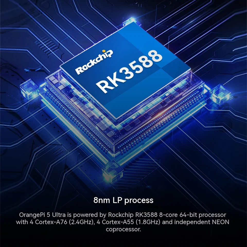 Orange Pi 5 Ultra 16GB LPDDR5 Ram RK3588 Rockchip Development Board WIFI 6E+BT5.3 With M.2 HDMI In Port OPi5 Ultra single board computer,mini development board