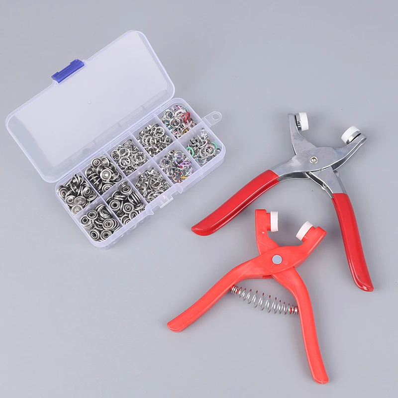 50pcs Snap Button Kit Metal Snaps for Sewing Snap Sewing Free Buttons Set  with Hand Pressure Pliers Tool for DIY Clothes