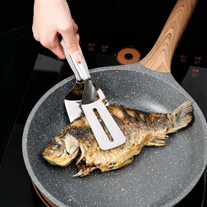 Tanie Szczypce do grilla ze stali nierdzewnej smażone łopatka do steków smażone ryby sklep