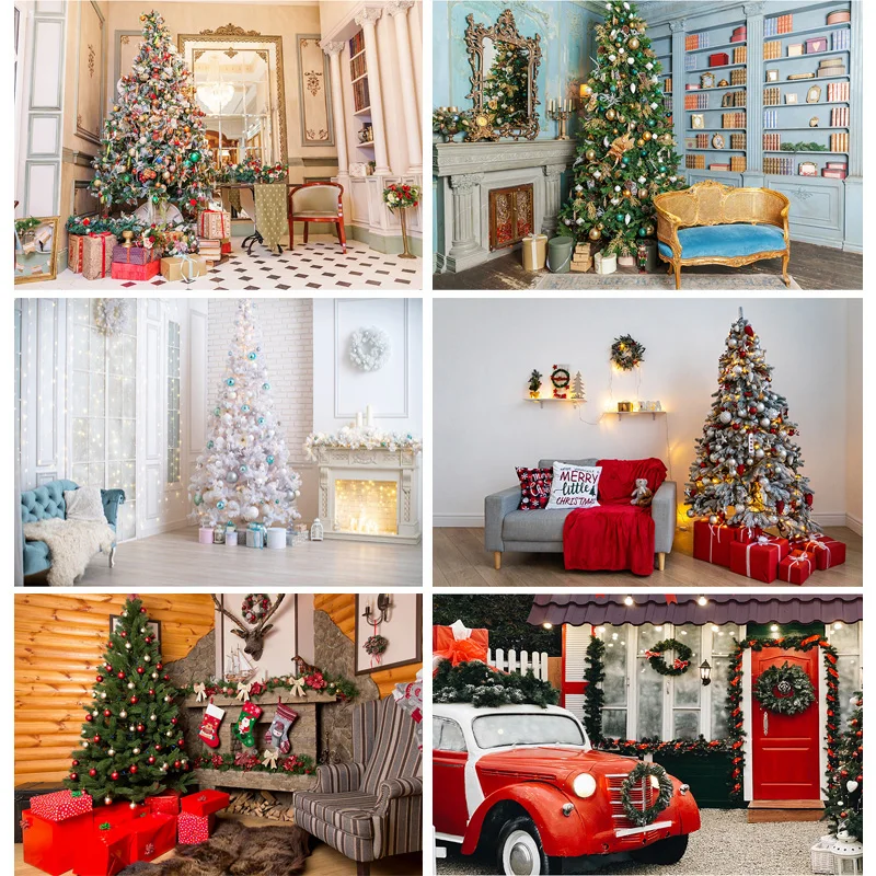 

SHUOZHIKE Christmas Photography Backgrounds Tree Gift Children Baby Photo Backdrop For Studio Photocall Props 21518HYD-05
