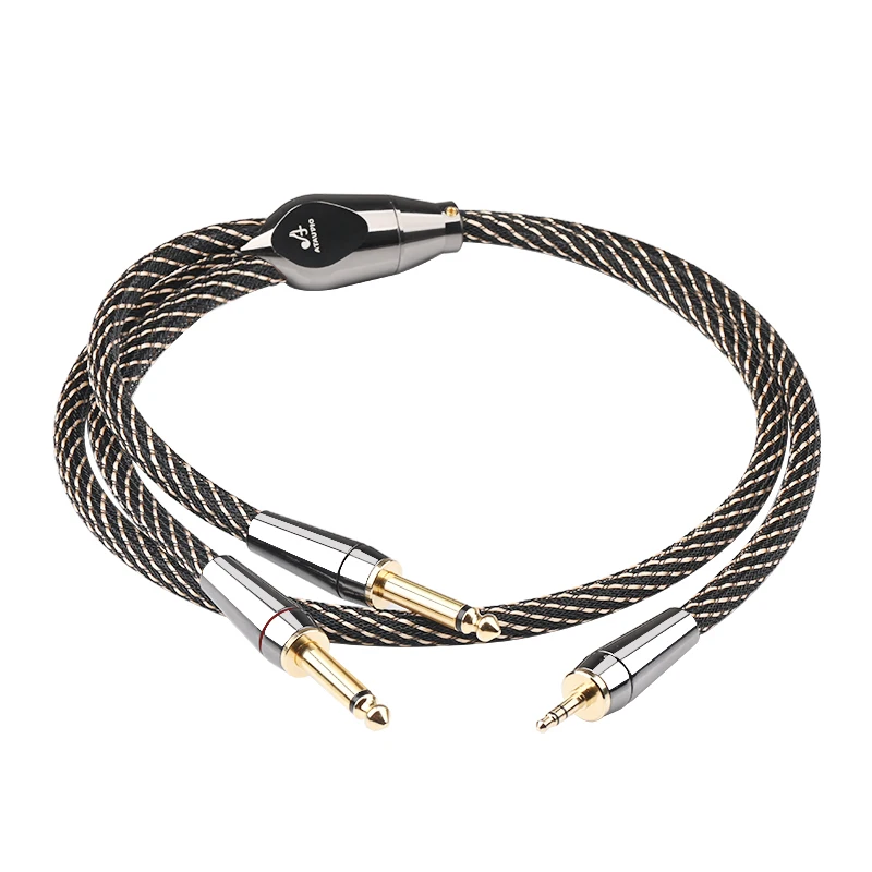 Cabo de Áudio para Amplificador Mixer Hifi 3.5 mm para Dual 6.5 mm Trs 4n Ofc Aux Macho Jack Mono 6.5 Stereo 3.5 Jack Splitter - Image 4
